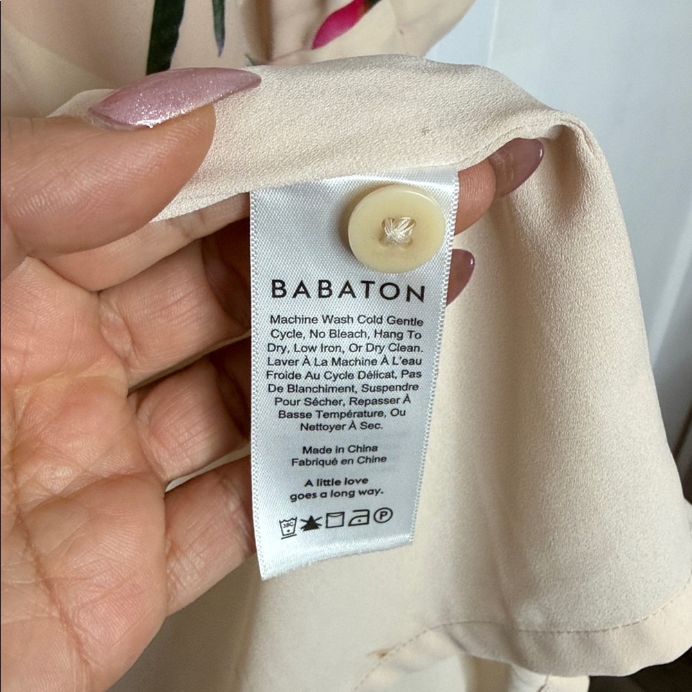 Aritzia Babaton Mediume Quincey Cream and Pink Floral Jacket - Picture 6 of 8